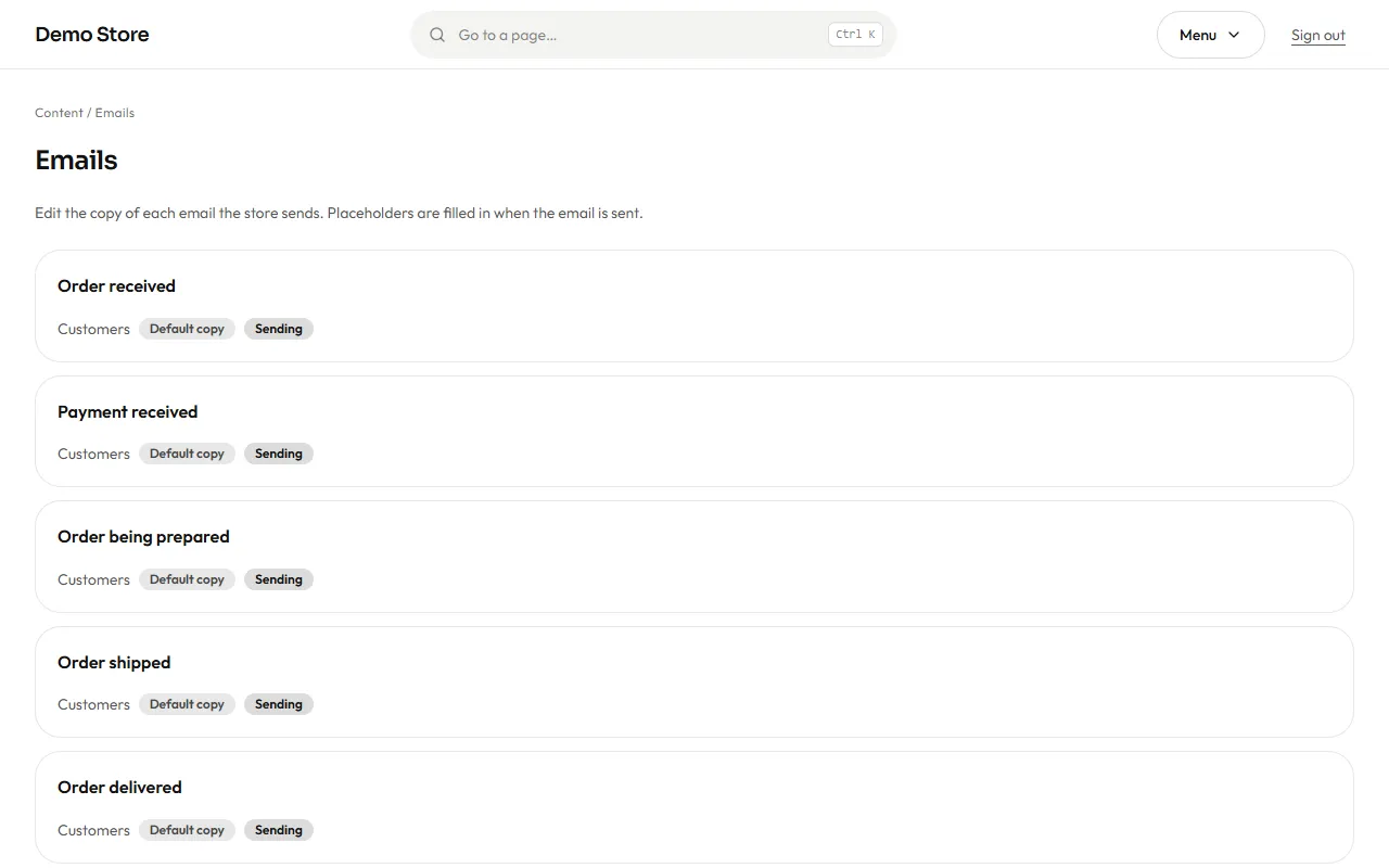 The email list