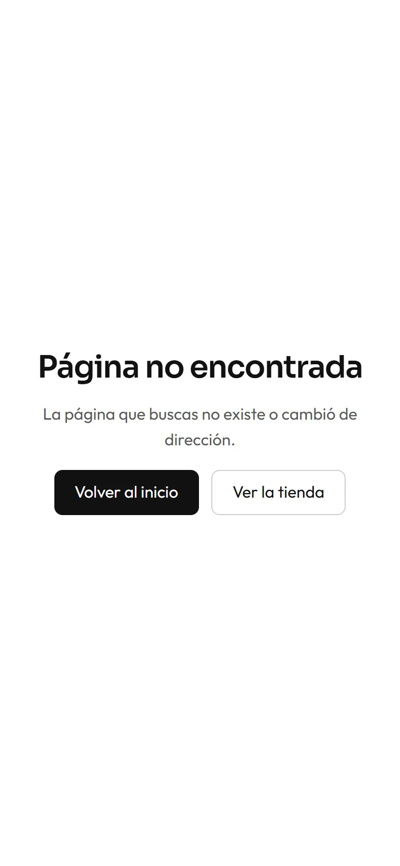 Página no encontrada en un celular
