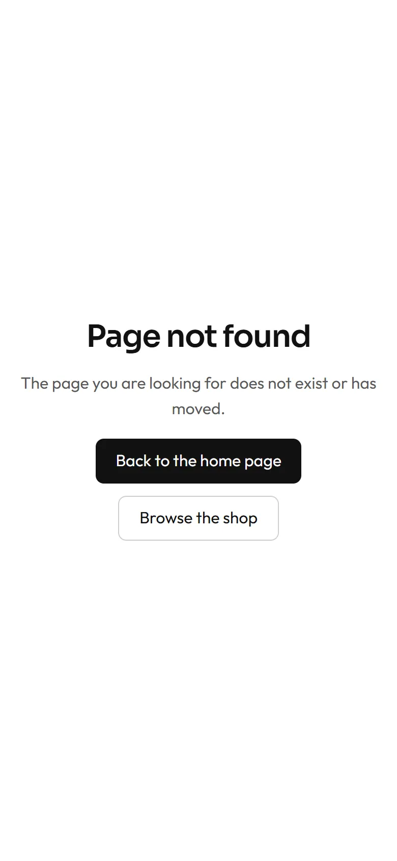 Page not found on a phone