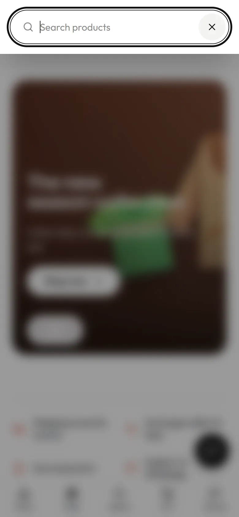 The store search on a phone